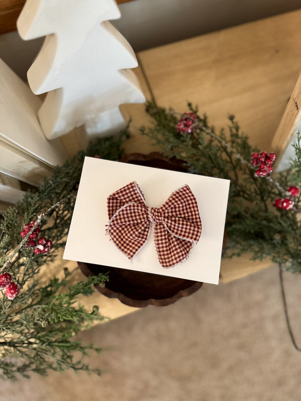 Clove Mini Checkered Fable Bow