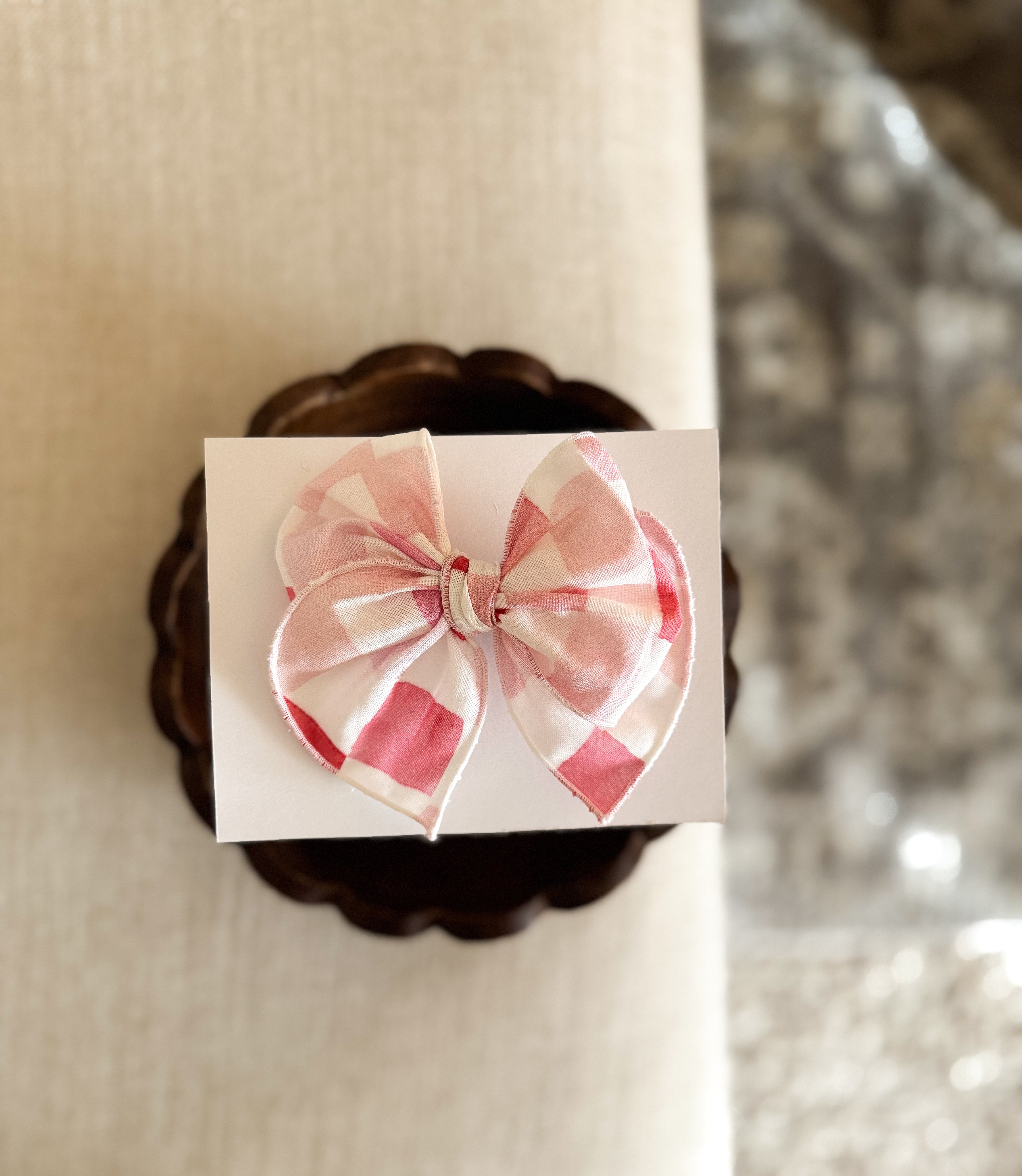 Watercolor Checkered Fable Bow