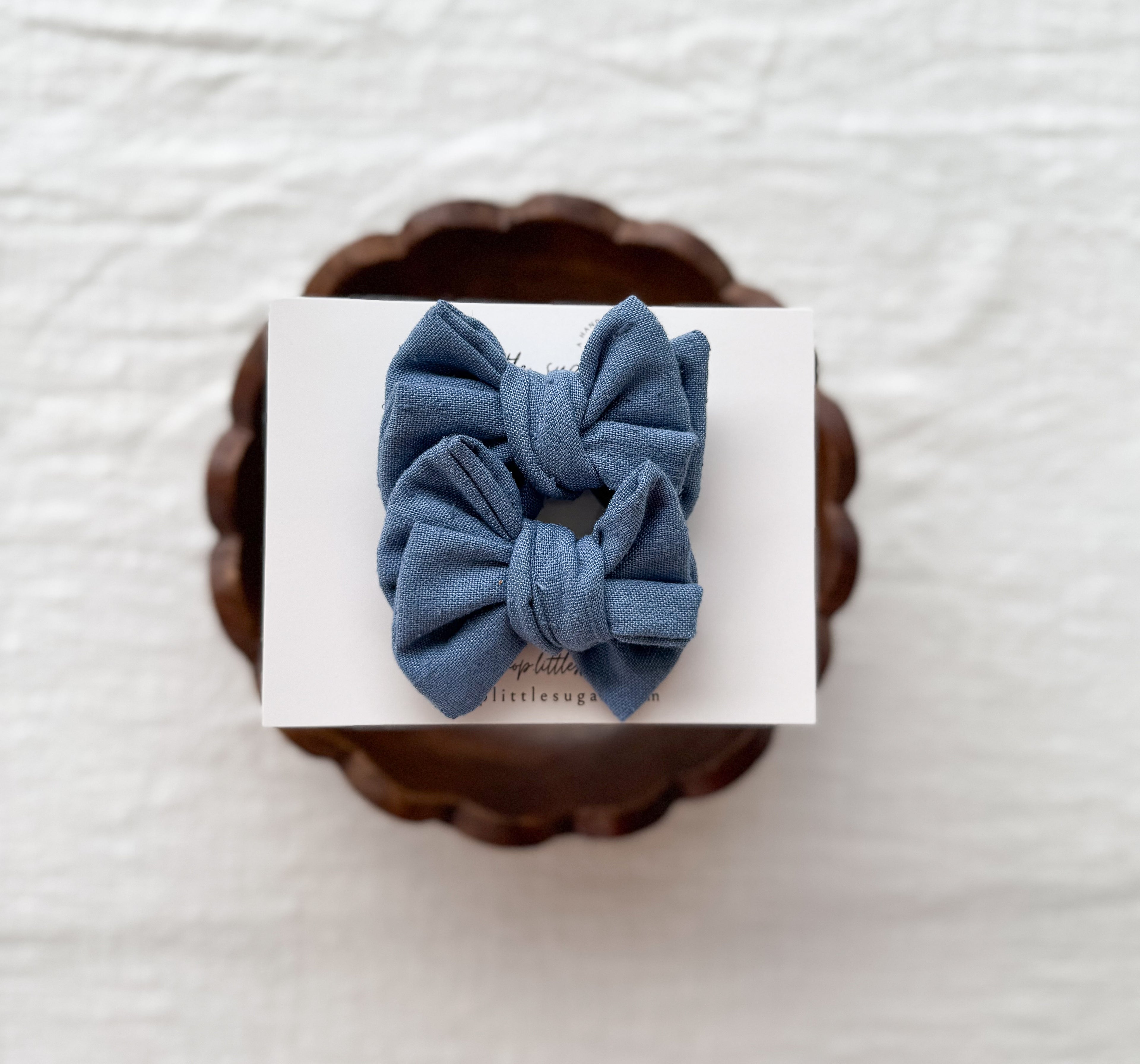 Navy Bluebell Hand Tied Bow