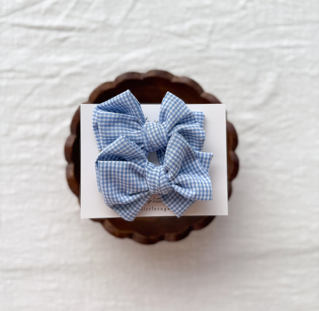 Summer Sailor Check XL Hand Tied Bow