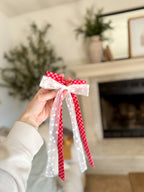 Cherry Bomb Checkered Long Tail Bow