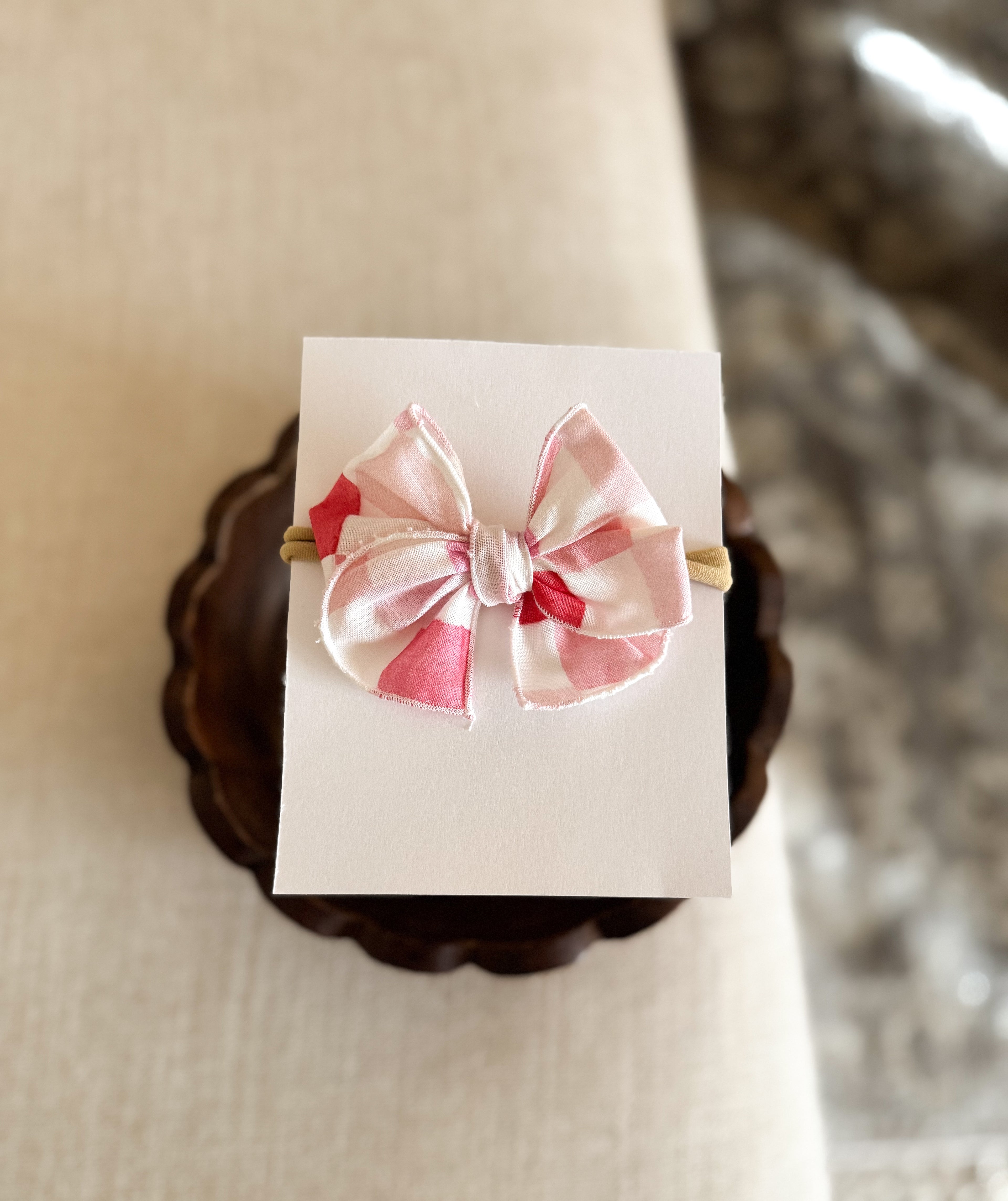 Watercolor Checkered Fable Bow