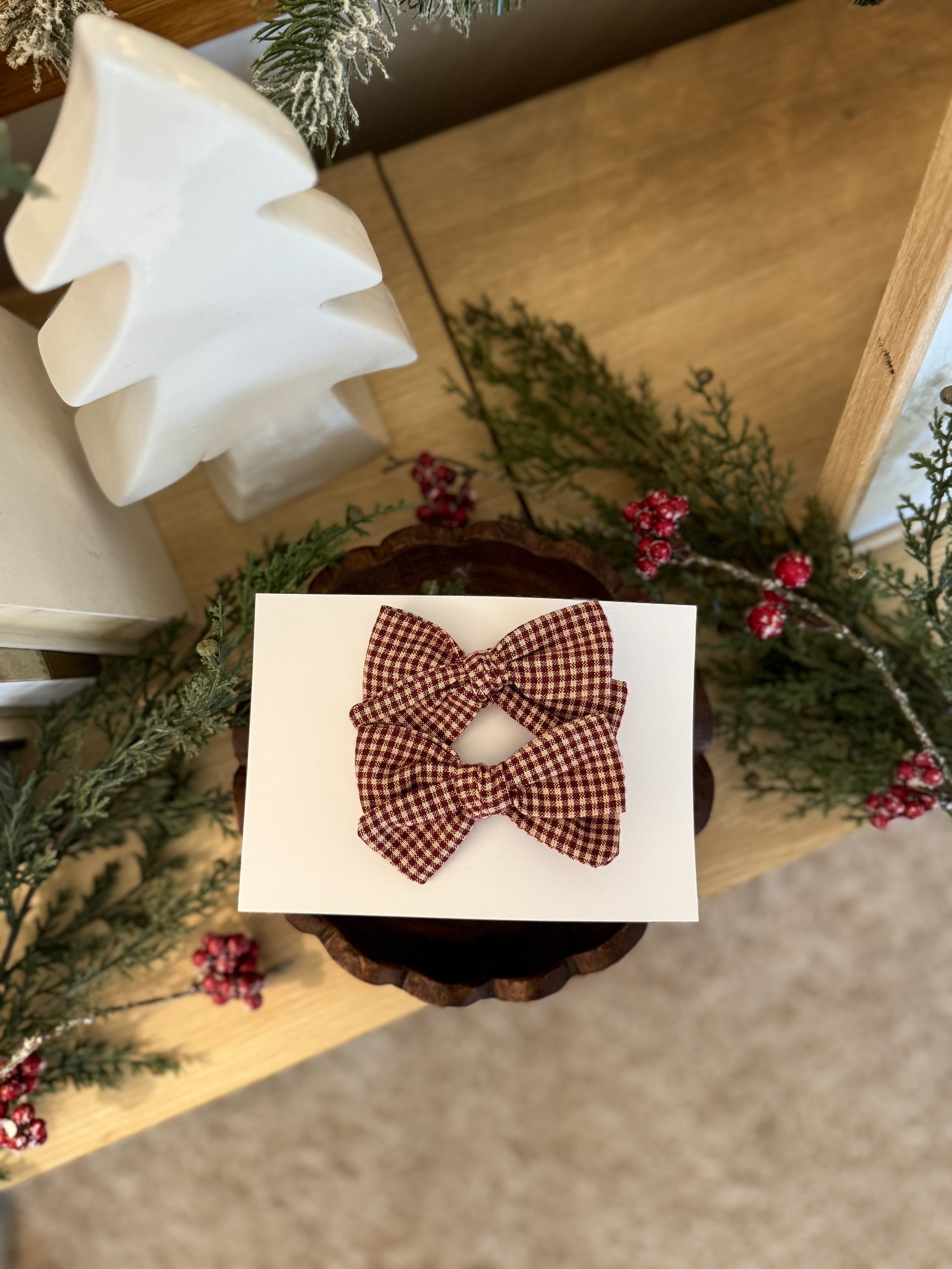 Clove Mini Checkered Bow