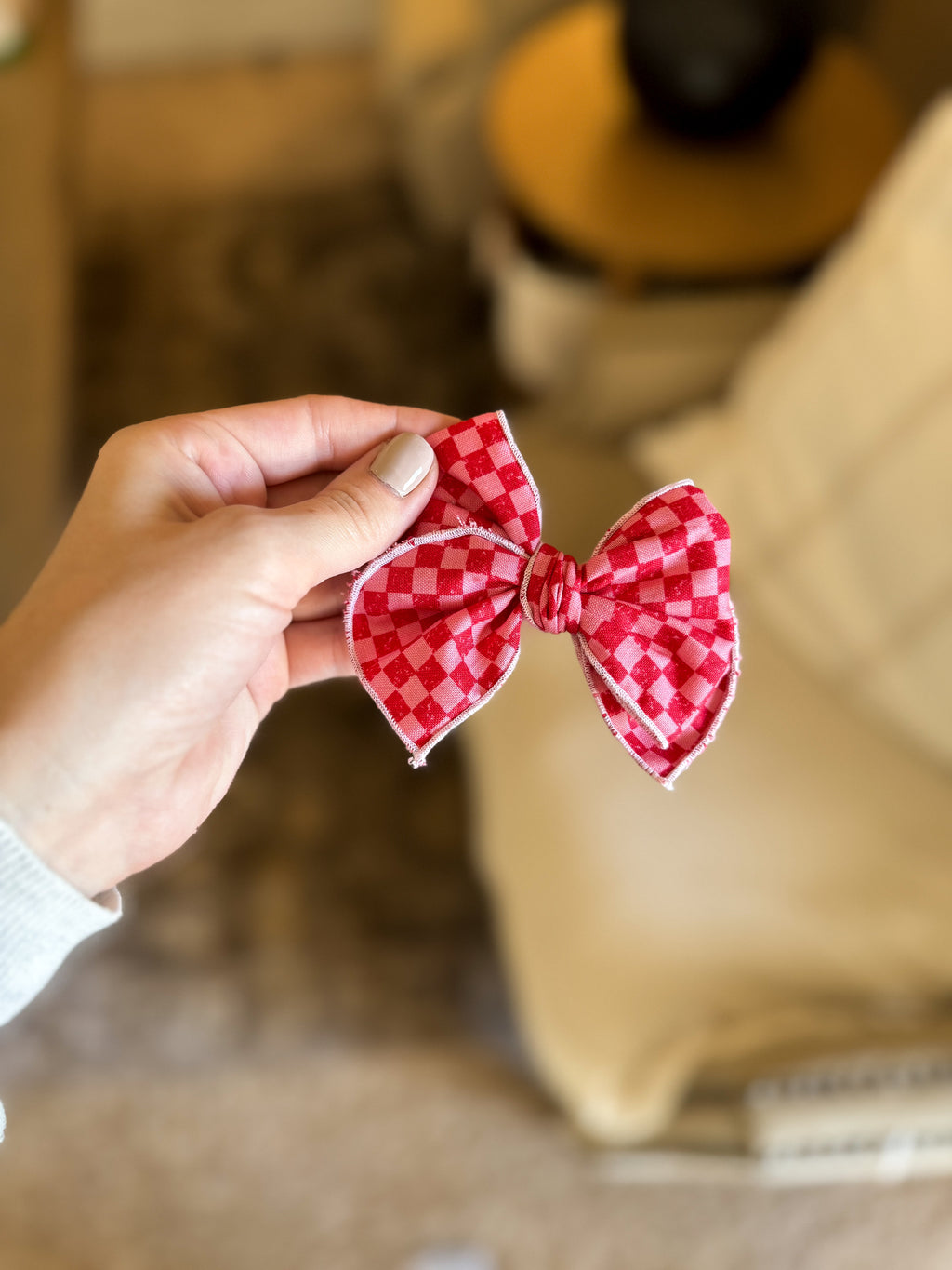 Cherry Bomb Checkered Fable Bow