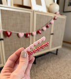 Gingham Heart Clip