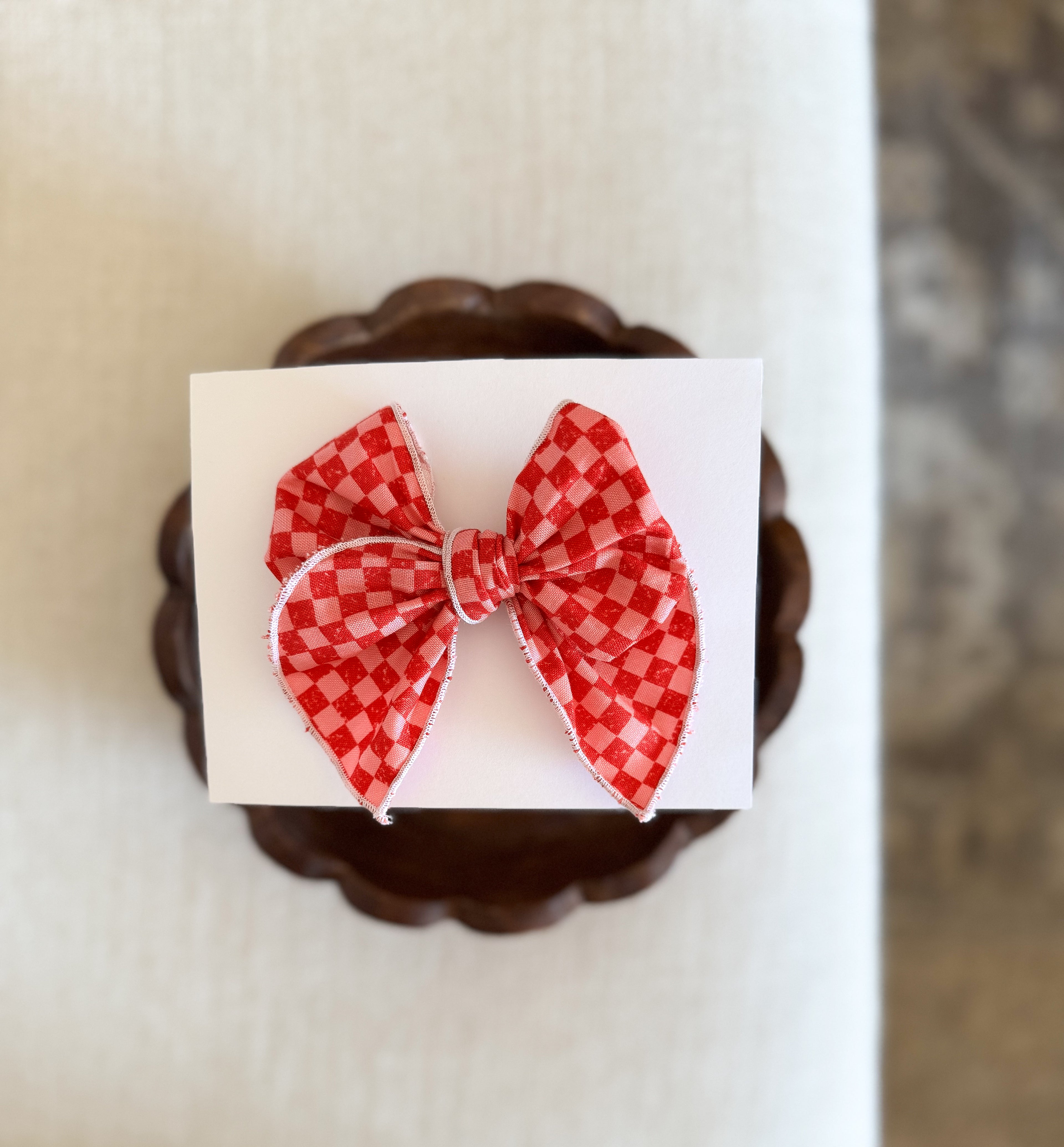 Cherry Bomb Checkered Fable Bow