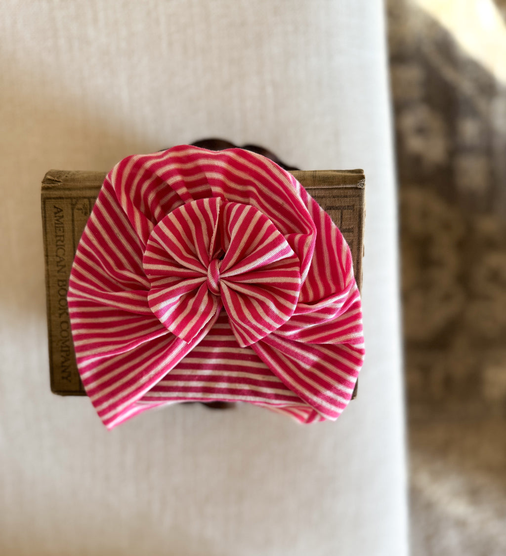 Vintage Rose Pinstripe Turban