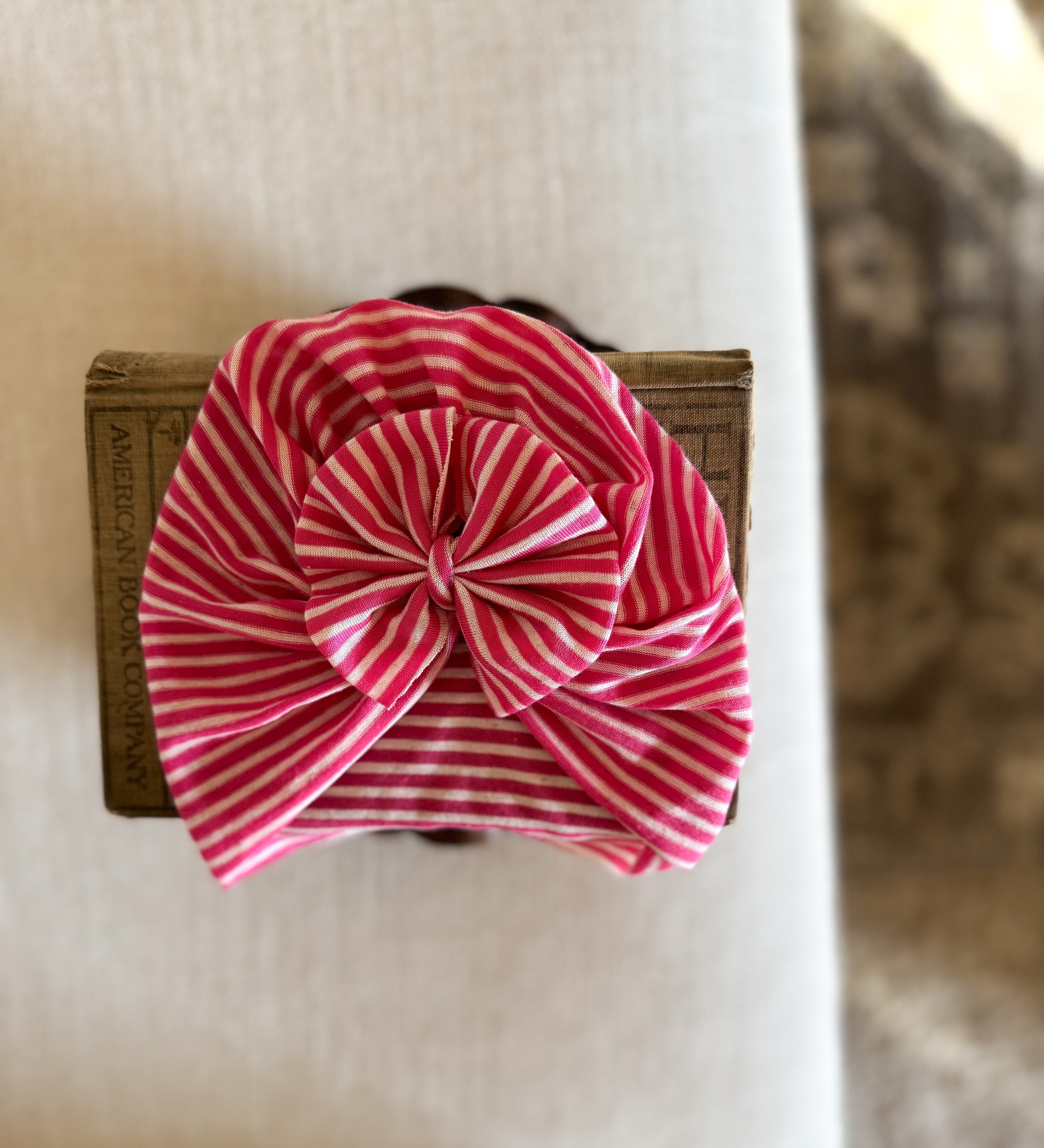 Vintage Rose Pinstripe Turban