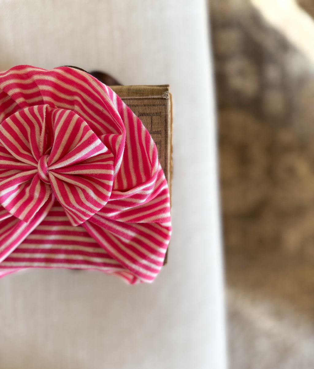 Vintage Rose Pinstripe Turban