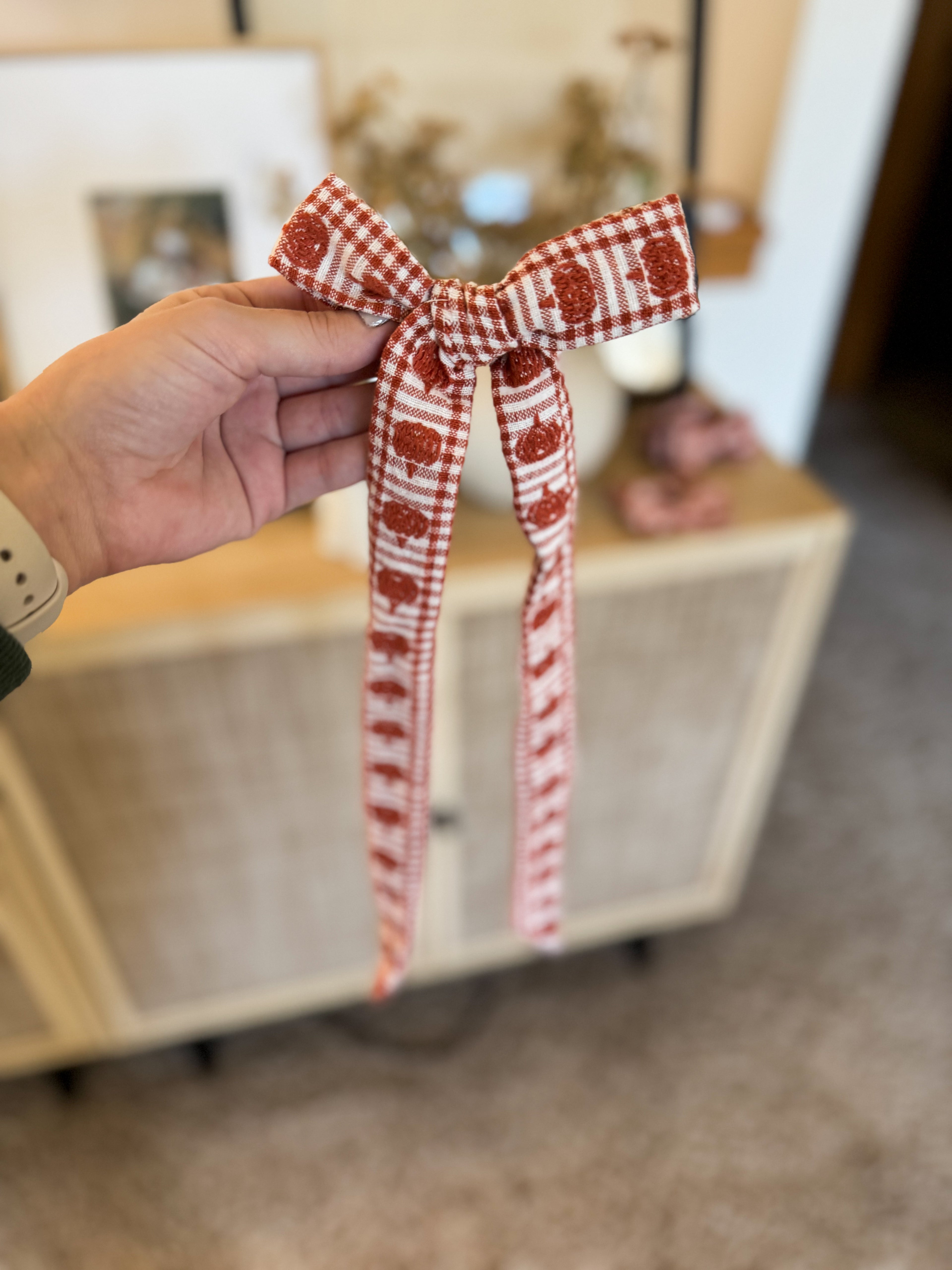 Pumpkin Spice Long Tailed Bow